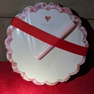 Pink Floral Scalloped Notes Pad with Pink Pen